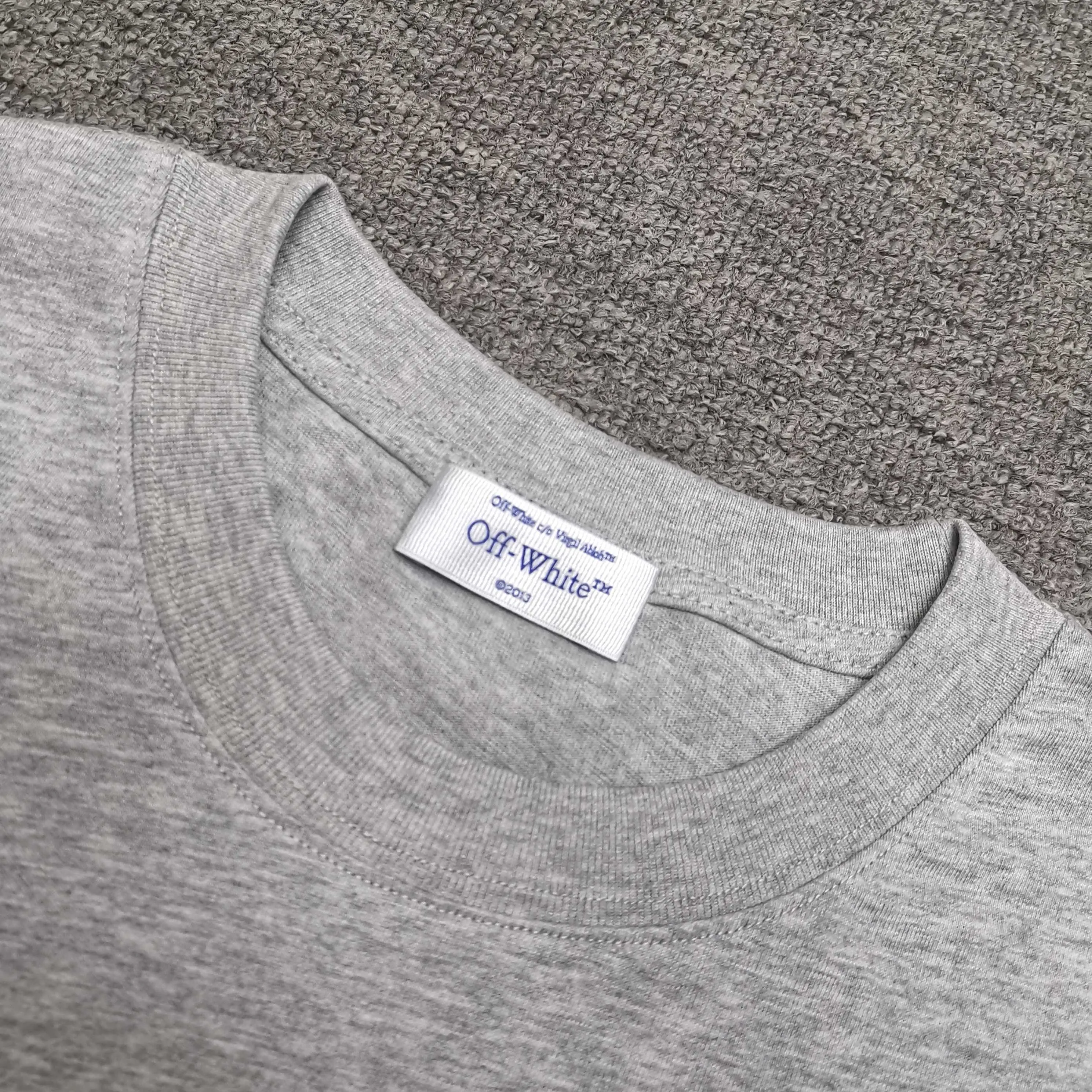 Off white top version, new loose short-sleeved T-shirt Color: Black White Blue Gray Size: S M L XL P240